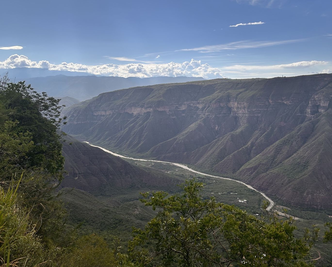 Canyon walls above a river bend